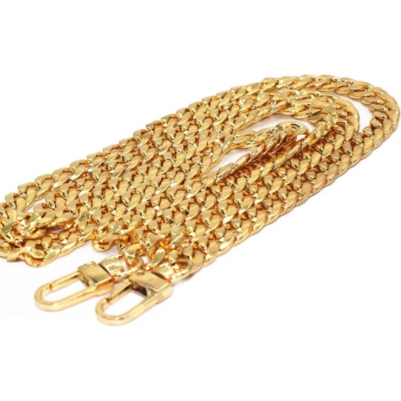Gold Flat Chain crossbody Replacement Strap designer style upgrade - Picture 4 of 6